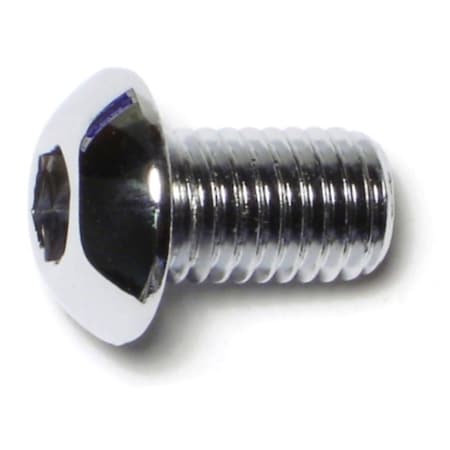Midwest Fastener M12-1.75 Socket Head Cap Screw, Button, Chrome Plated Steel, 20 mm Length, 10 PK 74545